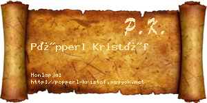 Pöpperl Kristóf névjegykártya